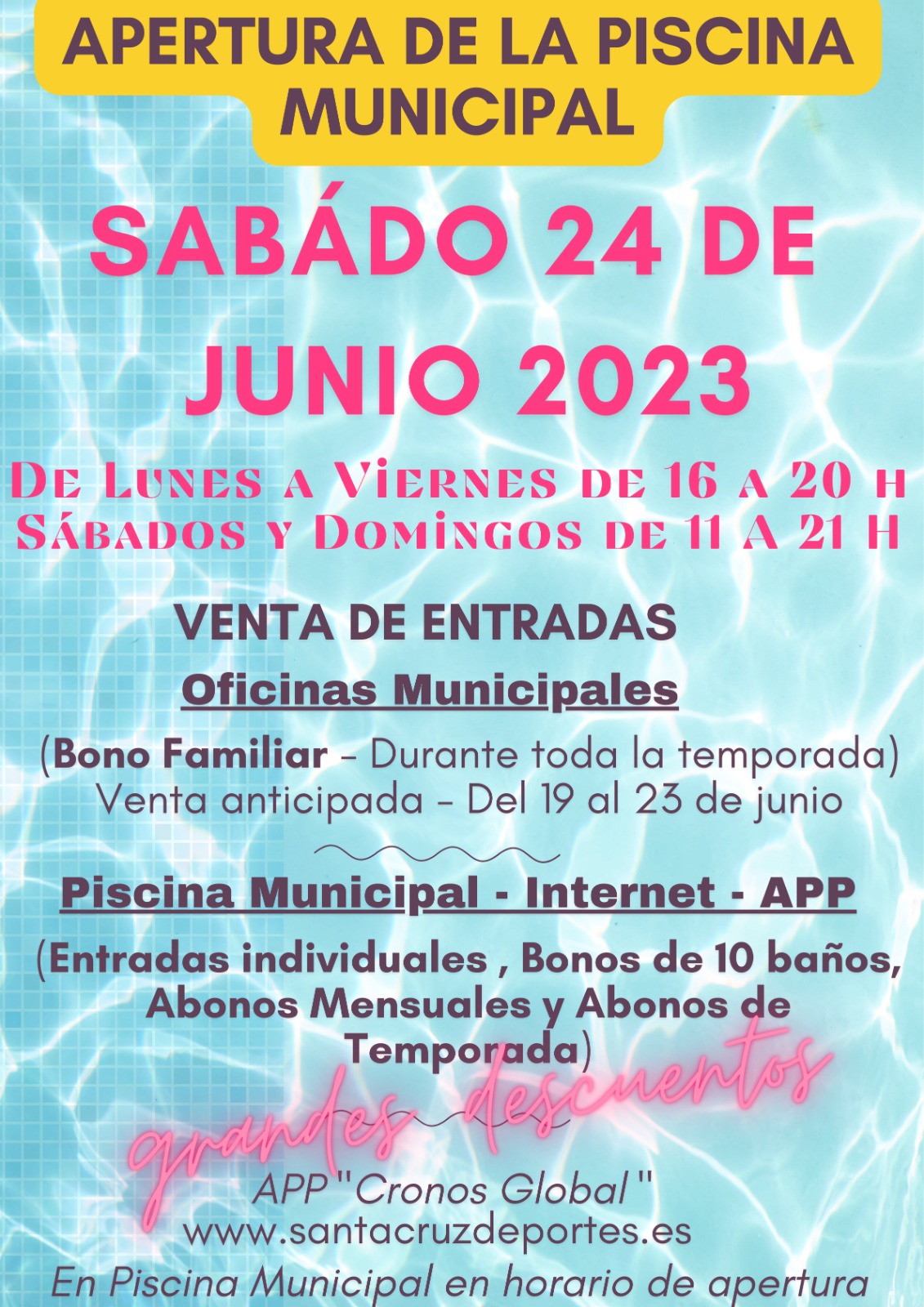Apertura piscina Santa Cruz del Retamar 2023